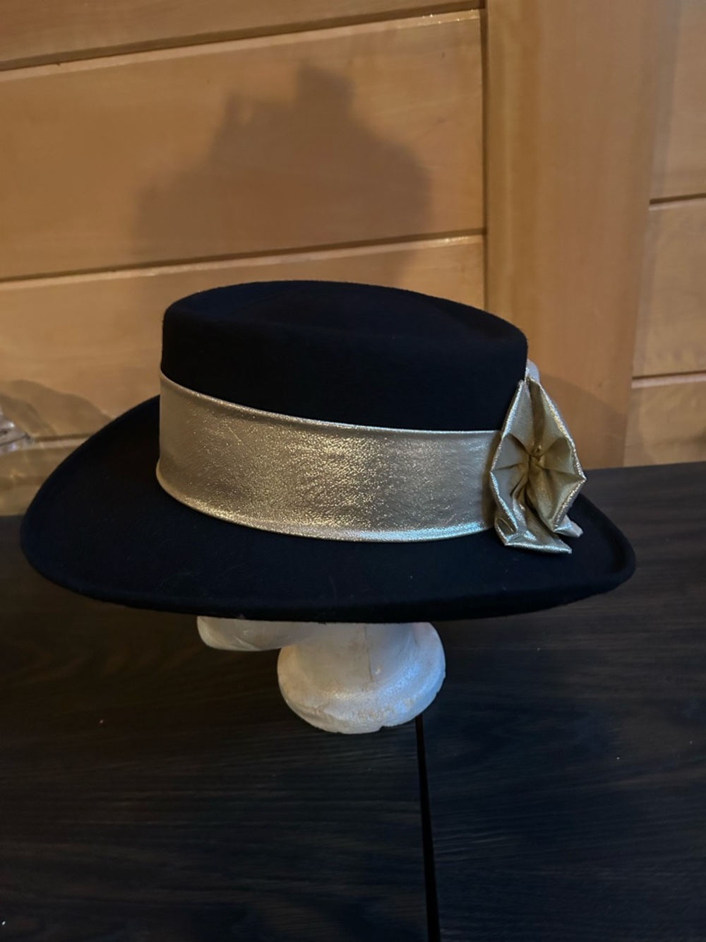 Swan Hat New York Black Felt hat with Gold Band